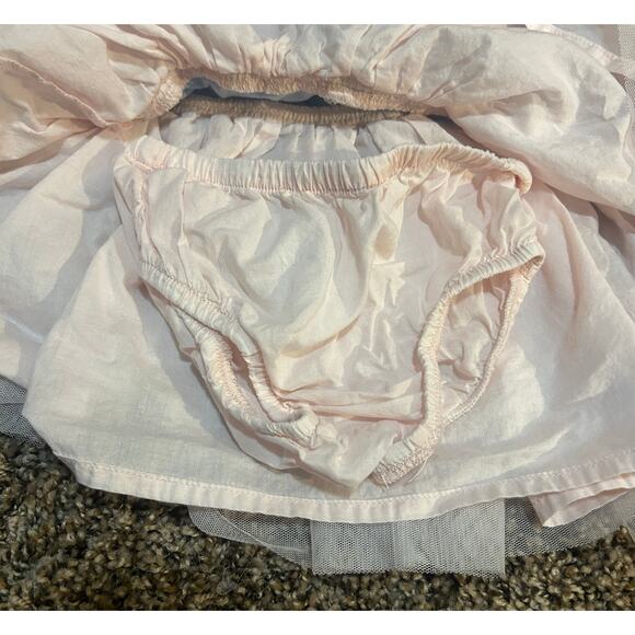 Oshkosh Toddler Girls Denim & Mesh Pink Dress Dress 12 Months - Picture 3 of 4